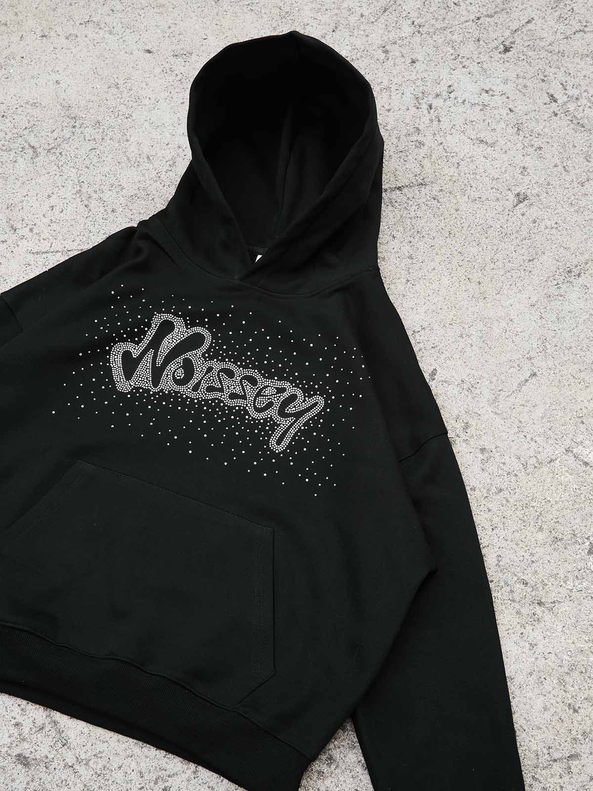 Noissey Rhinestone Logo Glitter Boxy Hoodie - Image 8