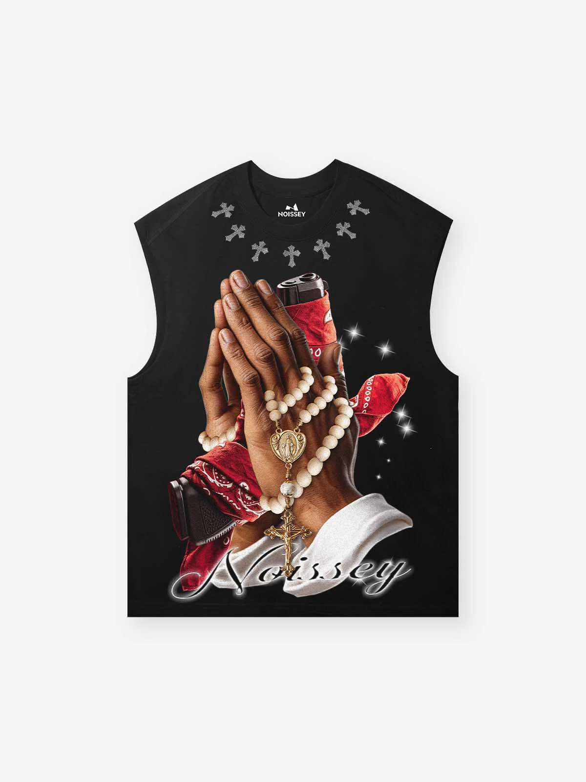 NOISSEY SACRED PRAYER ART PRINT OVERSIZED TANK TOP