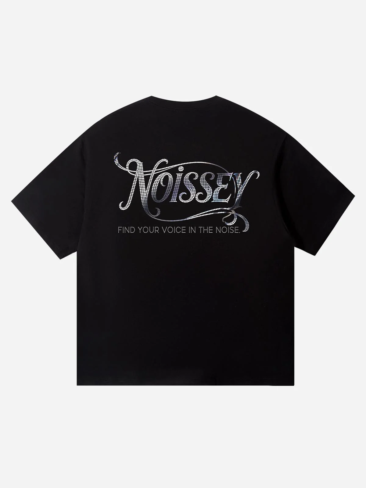 NOISSEY SHIMMER LOGO - SILVER CURSIVE SLOGAN TEE - Image 6