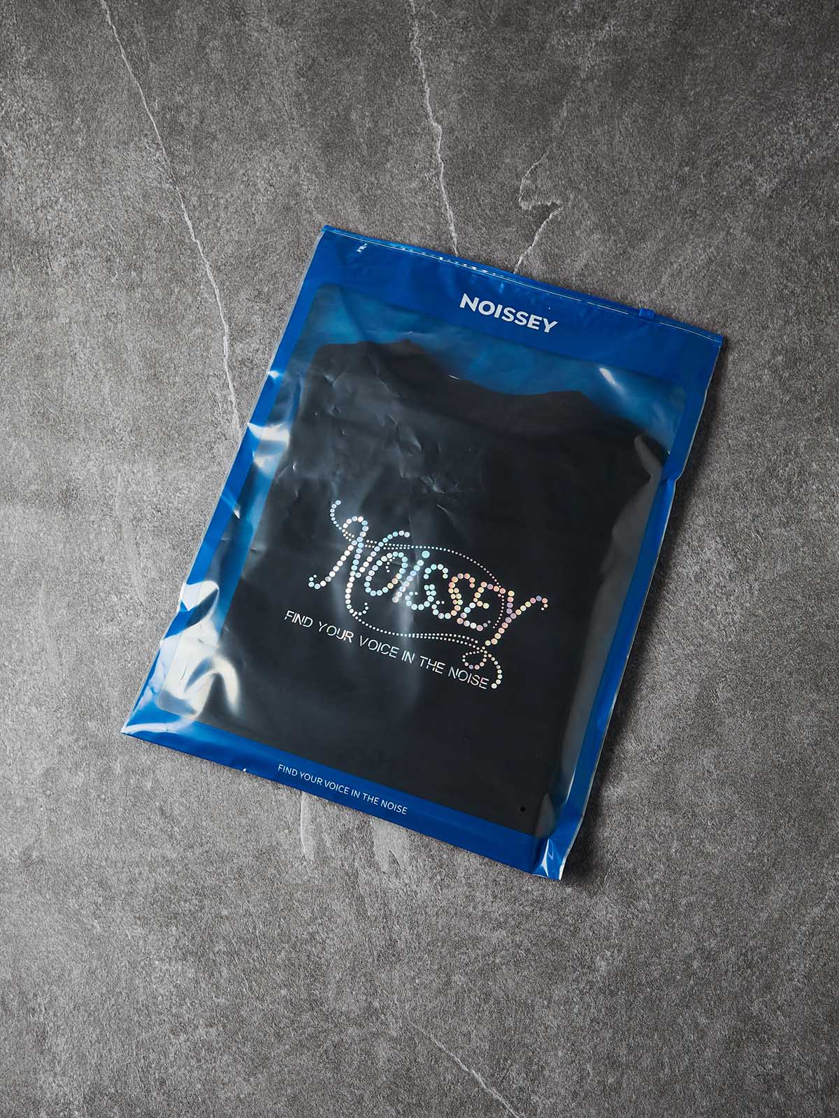 NOISSEY SHIMMER LOGO - SILVER CURSIVE SLOGAN TEE - Image 8
