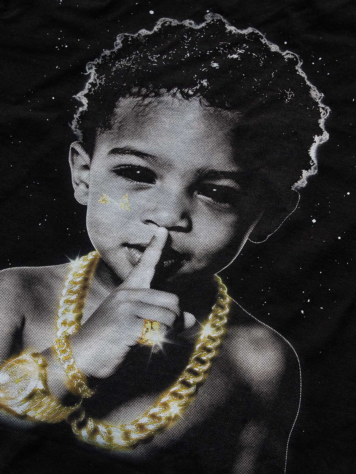 NOISSEY "Silence is Golden" Vintage Rap Portrait Heavyweight Tee - Image 4