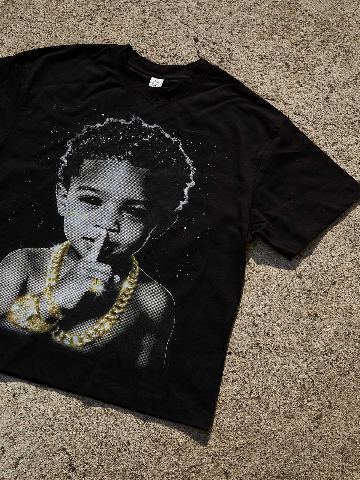NOISSEY "Silence is Golden" Vintage Rap Portrait Heavyweight Tee - Image 9