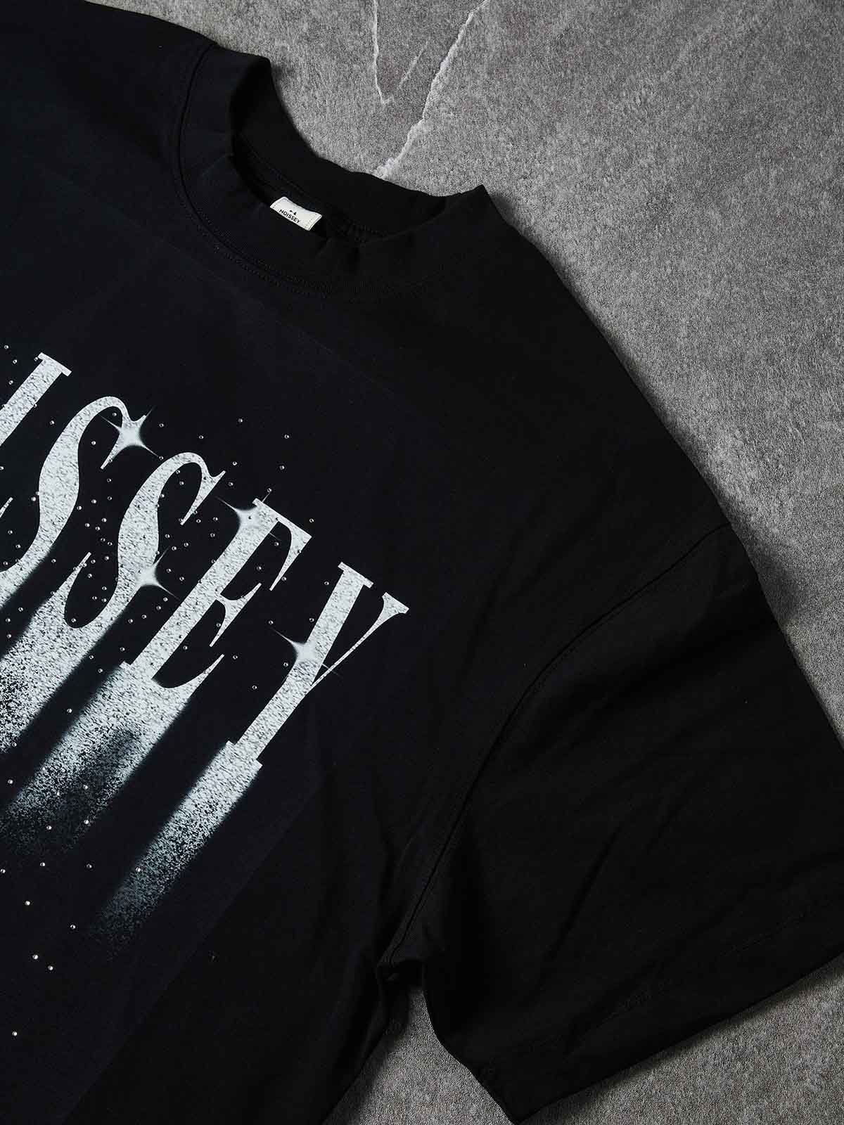 NOISSEY "Starfall" Branded Logo Sand-Fall Graphic Rhinestone Heavyweight T-Shirt - Image 7
