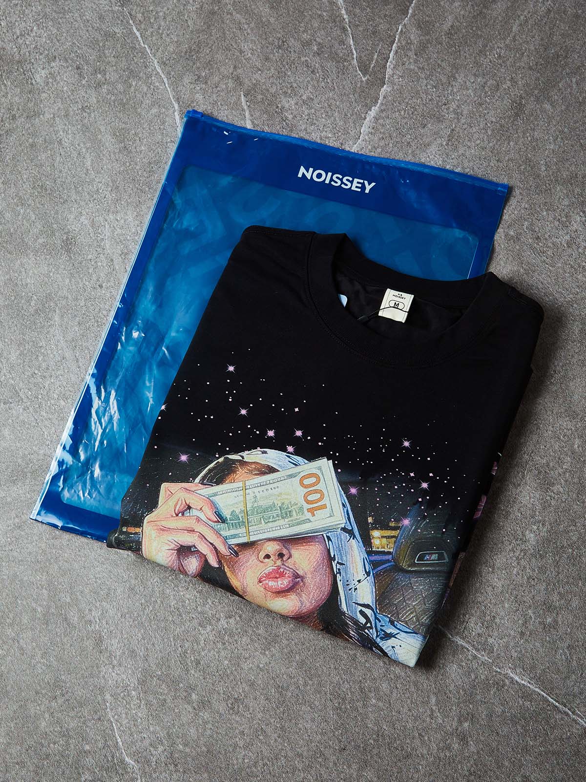NOISSEY ""Starlight Noir" Neon Lady Art Print Boxy Tee - Image 6