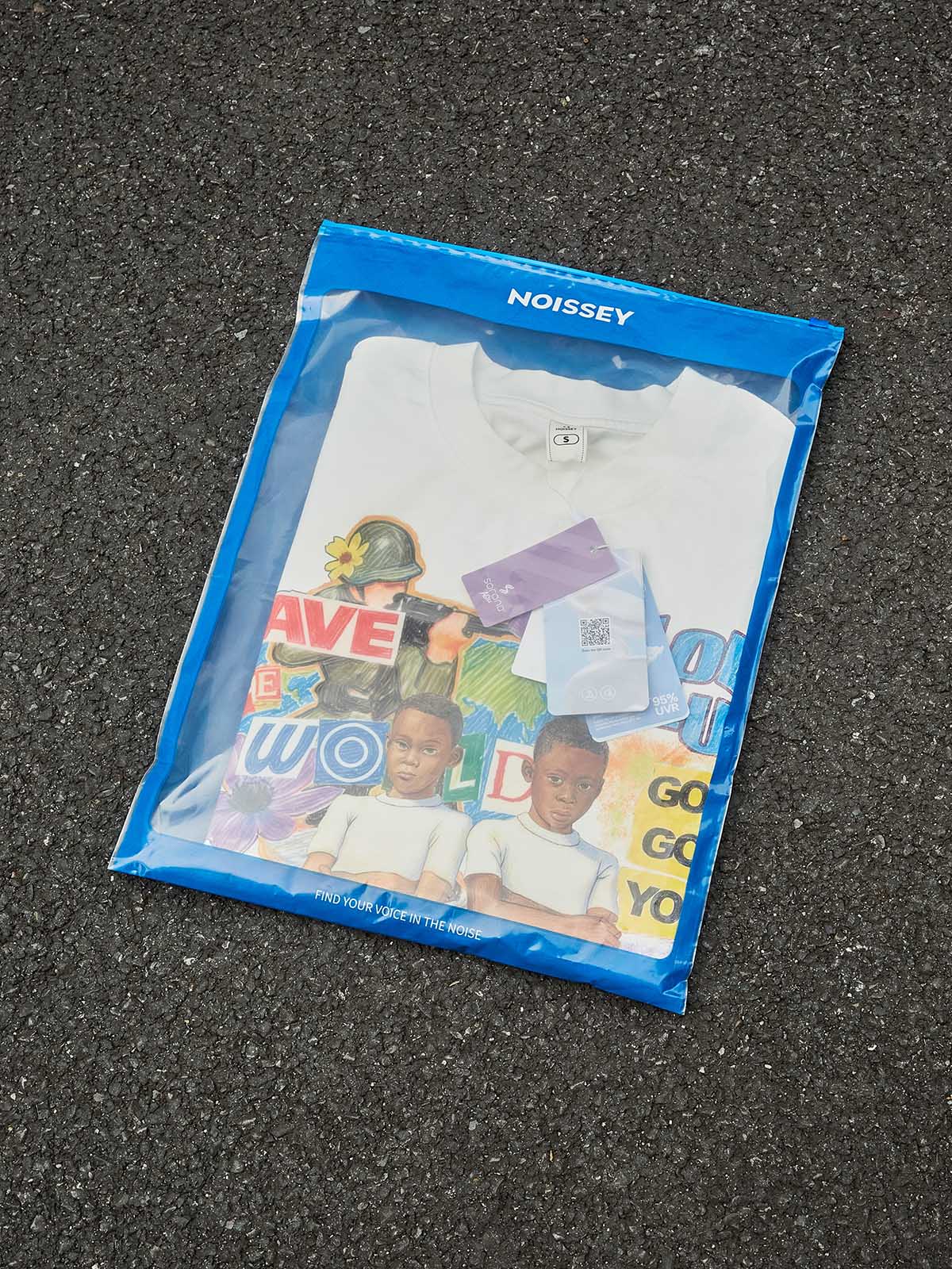 NOISSEY "Save The World" Peace Collage T-Shirt - Stop War & Faith Loyalty Graffiti Graphic Tee - Image 7