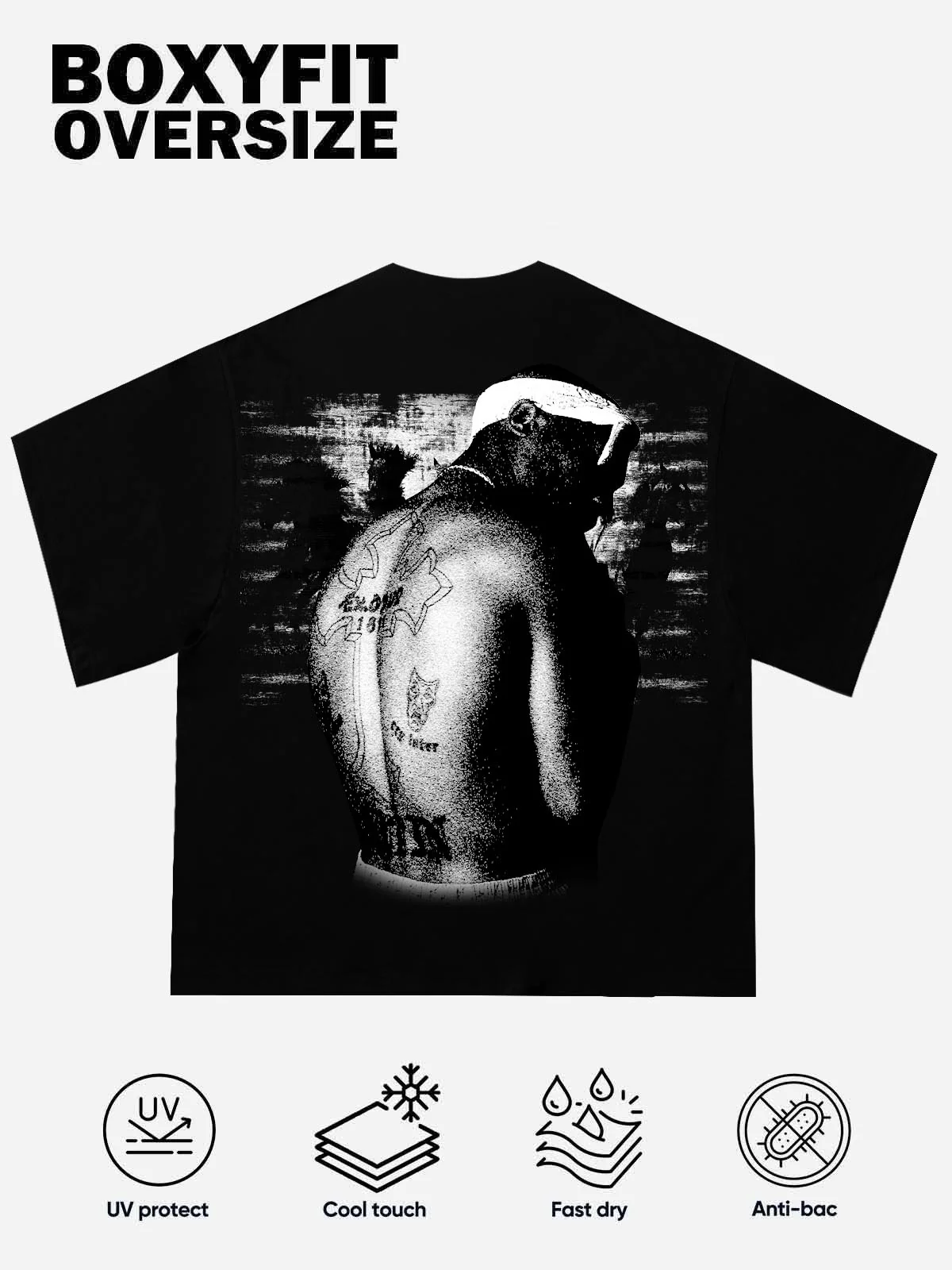 NOISSEY "TRIBUTE TO PAC" DOUBLE-SIDED ART GRAPHIC T-SHIRT - Image 6
