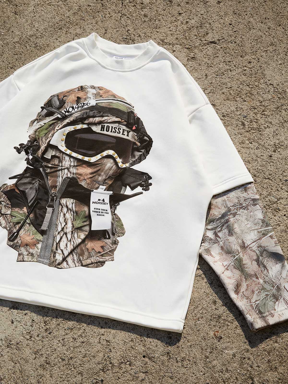 NOISSEY "Urban Stealth" Real Tree Balaclava Print Heavyweight Long Sleeve Shirt - Image 4