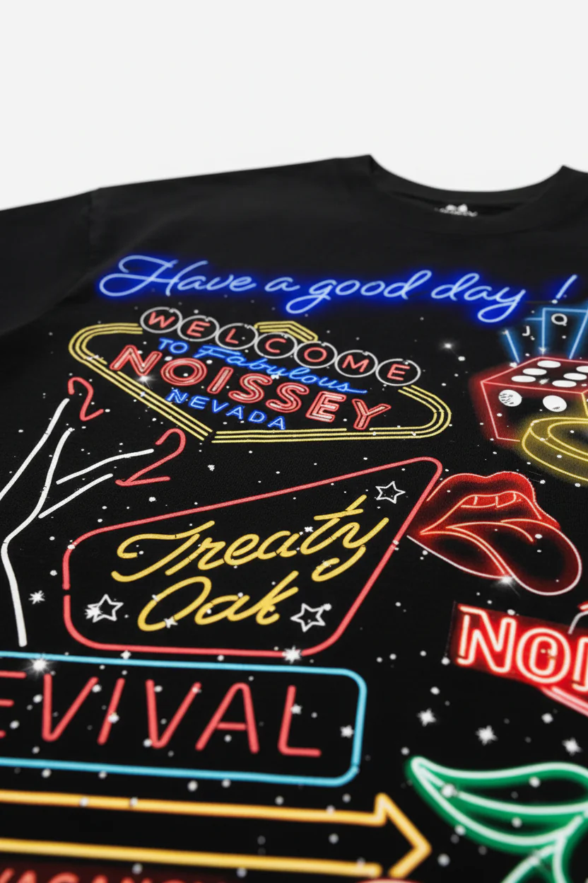NOISSEY "VEGAS NEON" RHINESTONE TEE - VINTAGE SIGN ART PRINT - Image 7