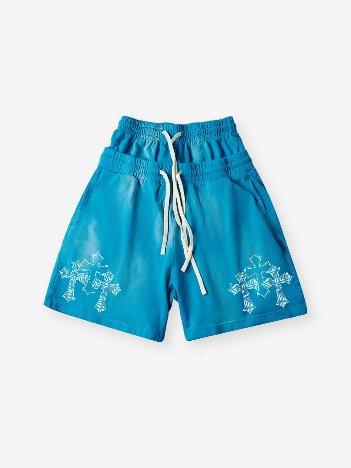 NOISSEY Sacred Cross Cluster Vintage Rhinestone Shorts - 4 Colors - Image 20