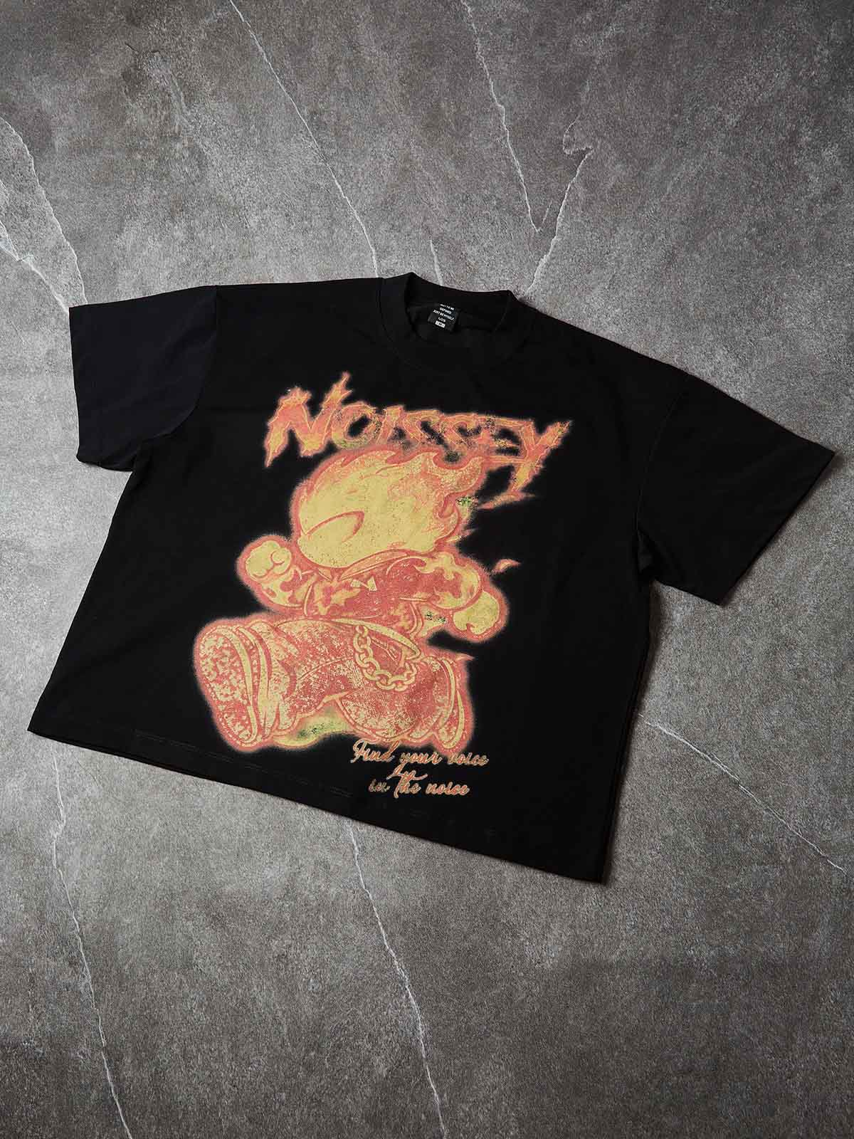 NOISSEY Running Firefigure Art Print Heavyweight Short-Sleeve T-Shirt - Onyx Black - Image 6