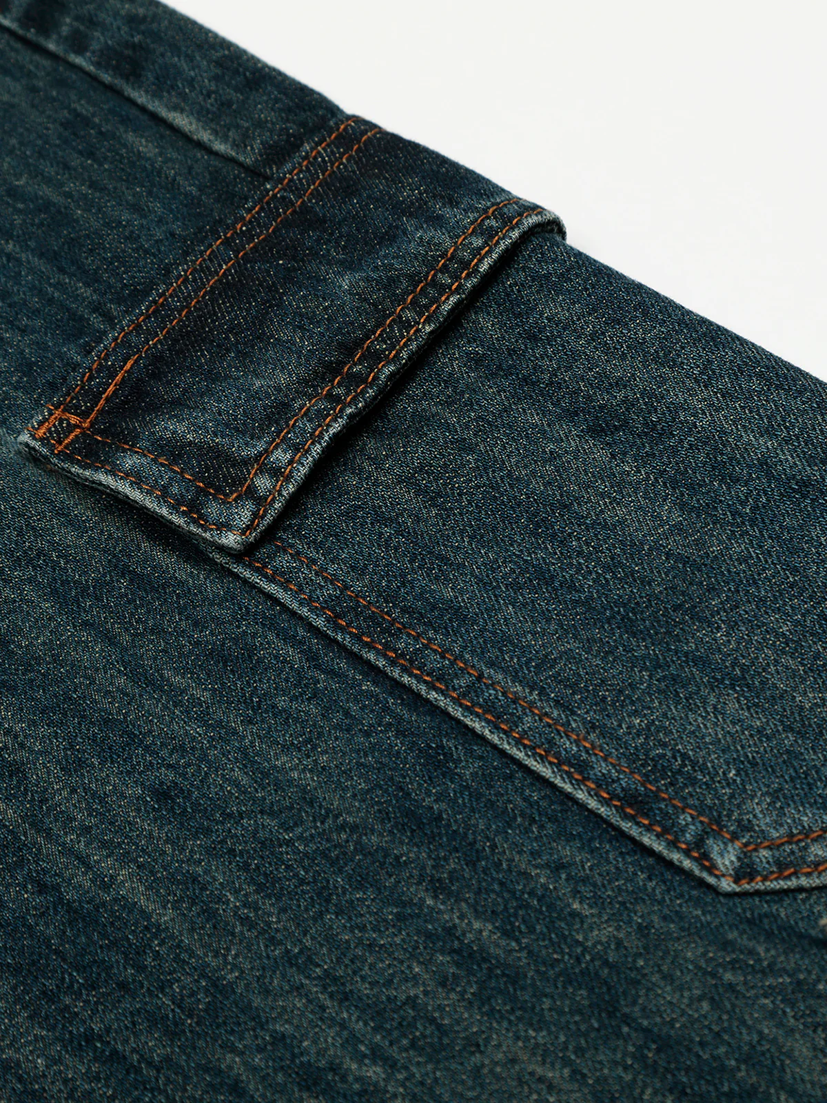 NOISSEY Vintage Washed Deep Blue Heavyweight Utility Straight-Leg Denim Pants - Image 5
