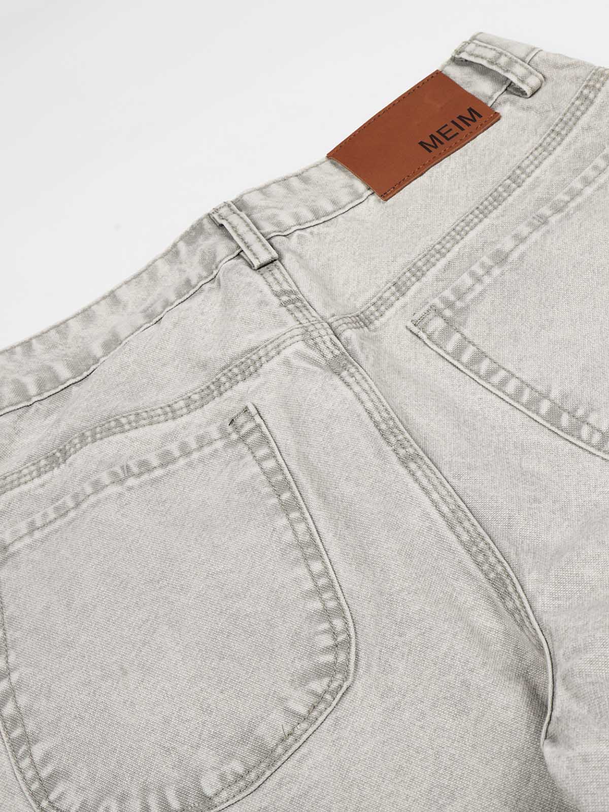 NOISSEY VINTAGE WASHED DOUBLE-POCKET WIDE-LEG BAGGY JEANS - Image 10