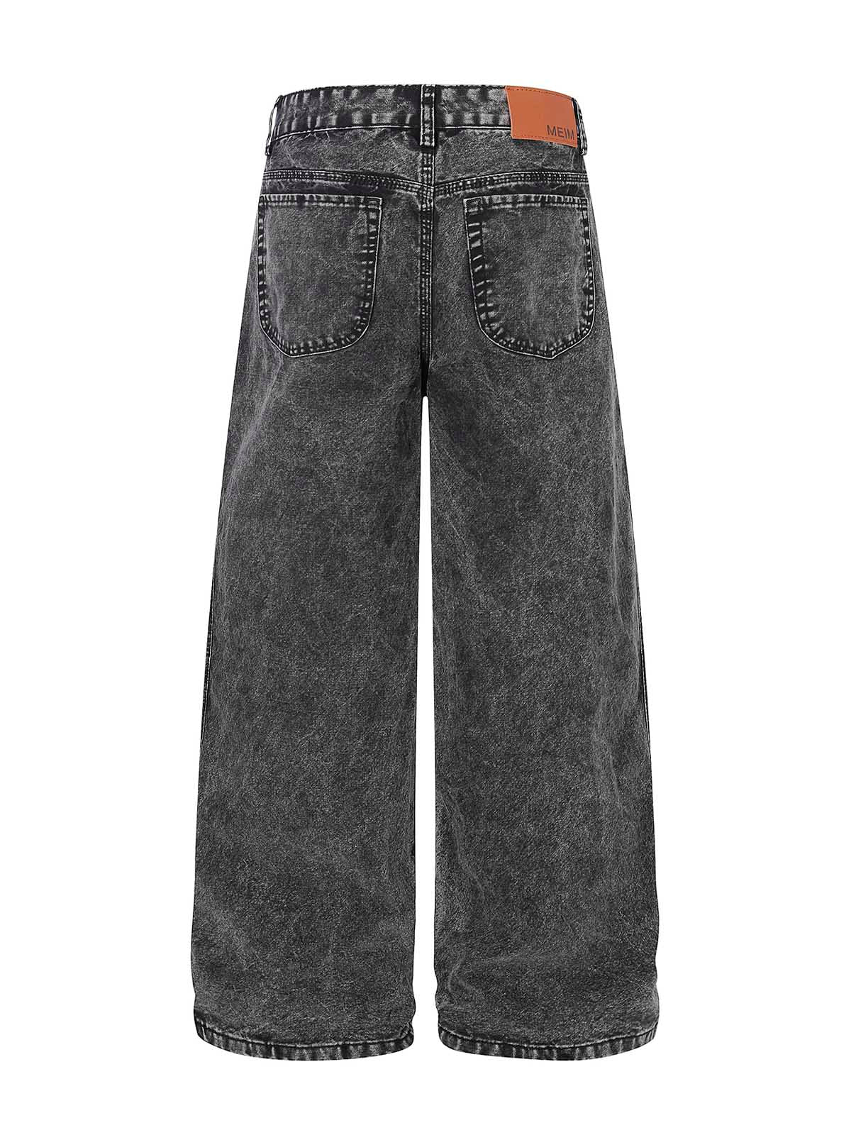 NOISSEY VINTAGE WASHED DOUBLE-POCKET WIDE-LEG BAGGY JEANS - Image 4