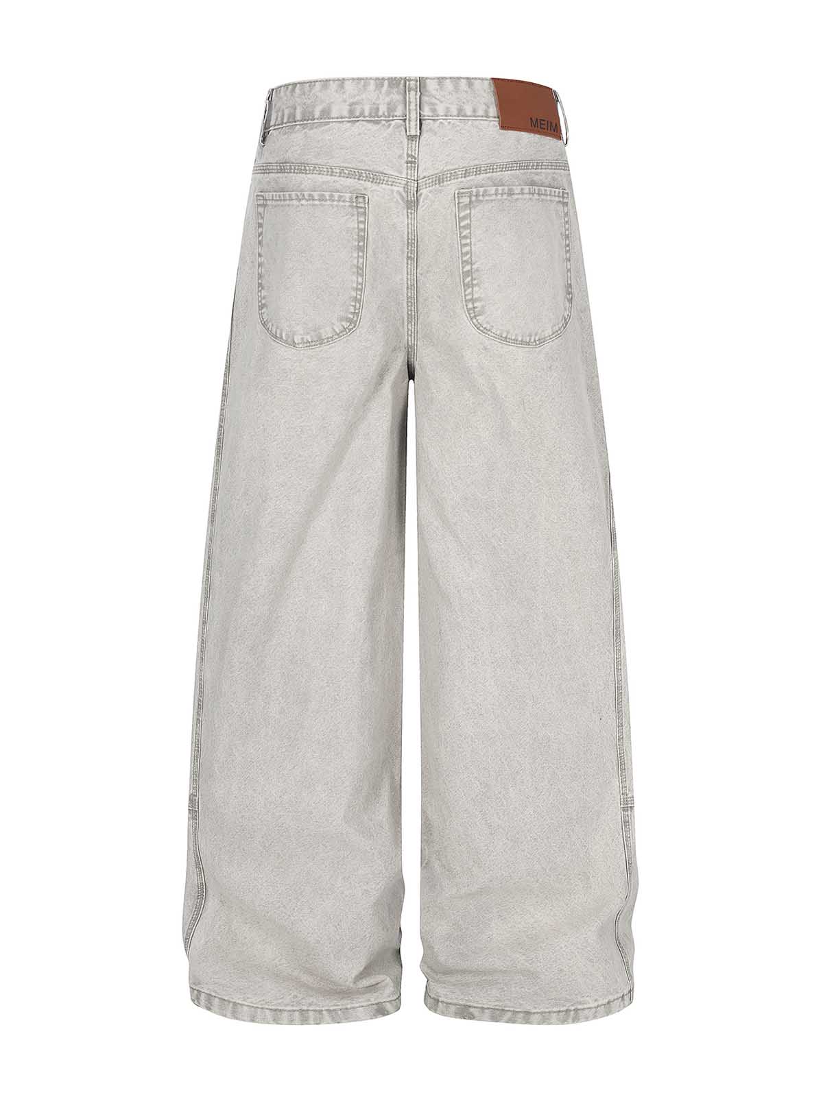NOISSEY VINTAGE WASHED DOUBLE-POCKET WIDE-LEG BAGGY JEANS - Image 6