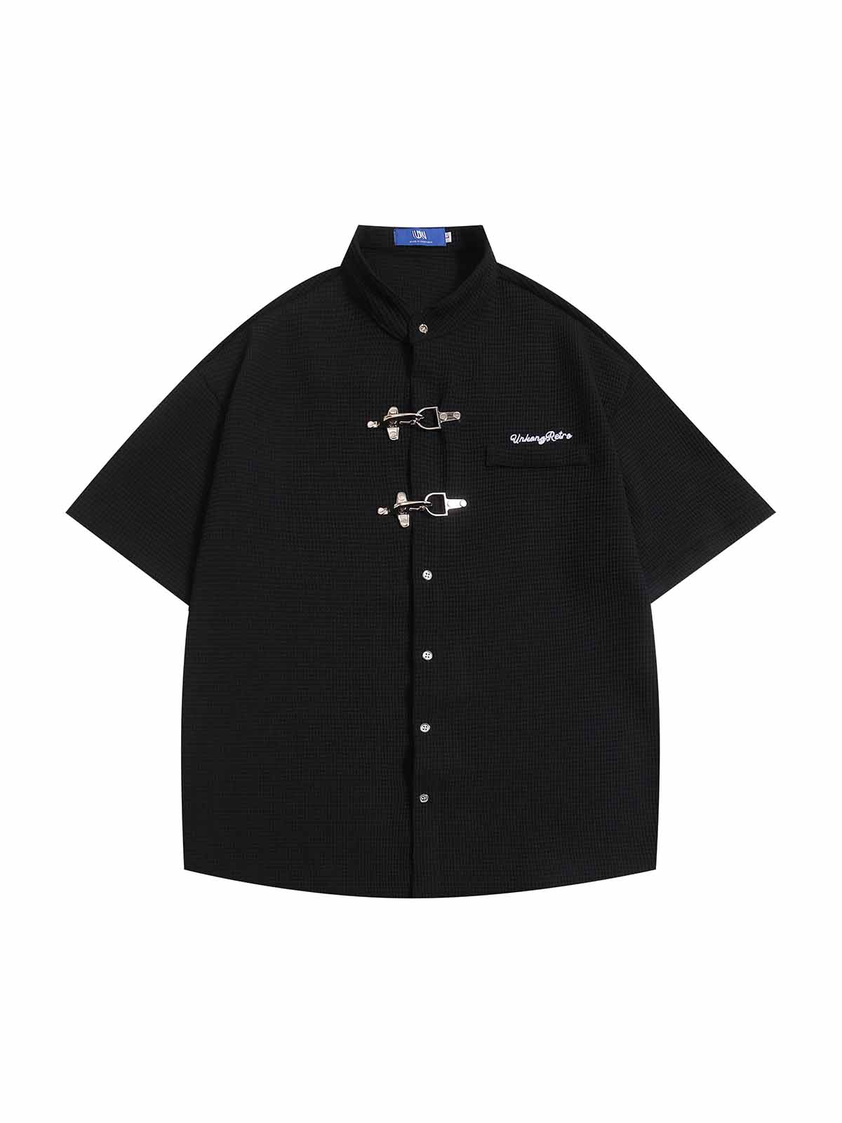 NOISSEY WAFFLE KNIT SHORT SLEEVE SHIRT WITH METALLIC BUCKLES - Image 2