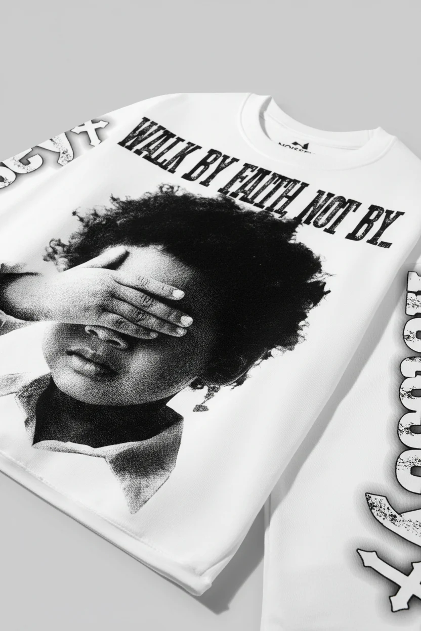 NOISSEY "WALK BY FAITH" CHILD PORTRAIT GRAPHIC LONG SLEEVE SHIRT - Image 7