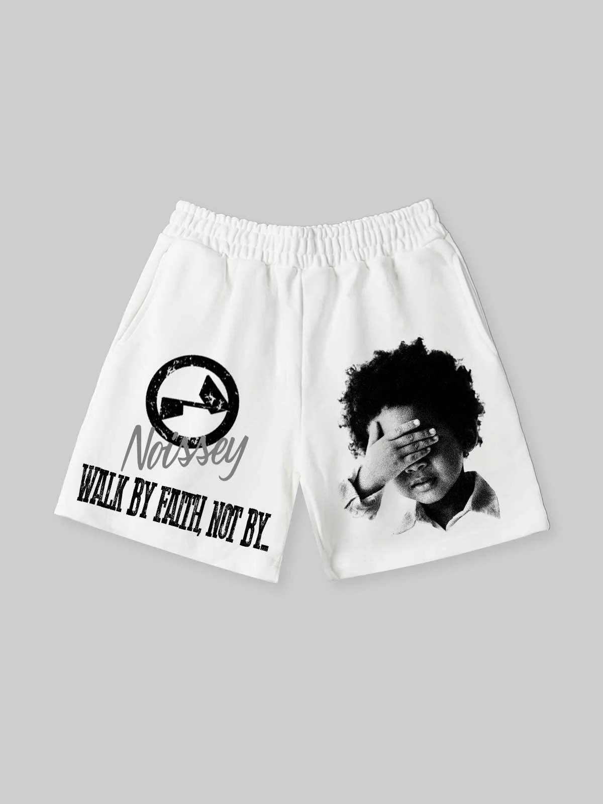 NOISSEY "WALK BY FAITH" MONOCHROME CHILD ART SHORTS