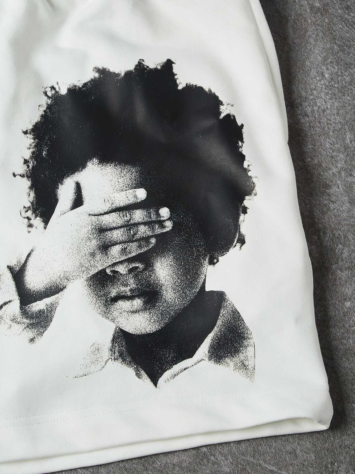 NOISSEY "WALK BY FAITH" MONOCHROME CHILD ART SHORTS - Image 4