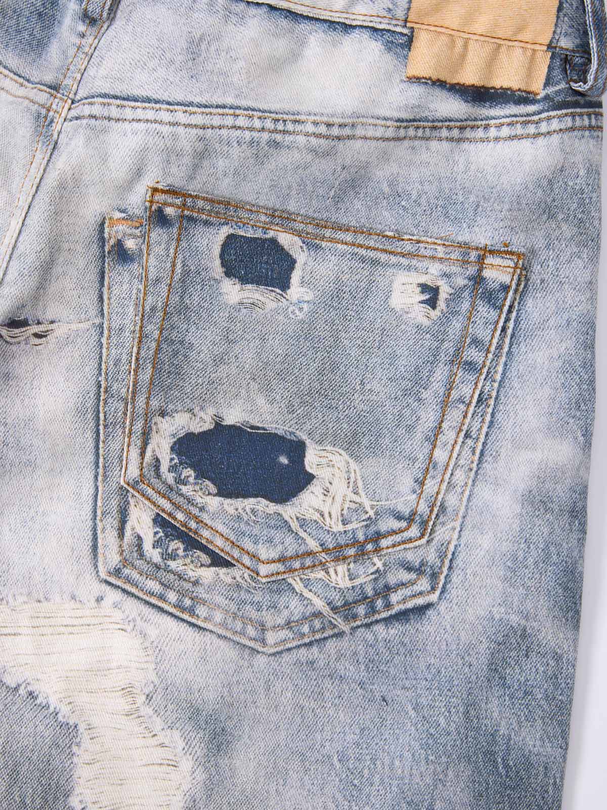 NOISSEY WEST COAST DOUBLE WAIST - DISTRESSED DENIM TEXTURE PANTS - Image 5