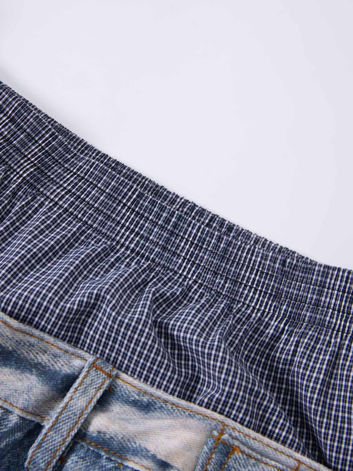 NOISSEY WEST COAST DOUBLE WAIST - DISTRESSED DENIM TEXTURE PANTS - Image 7