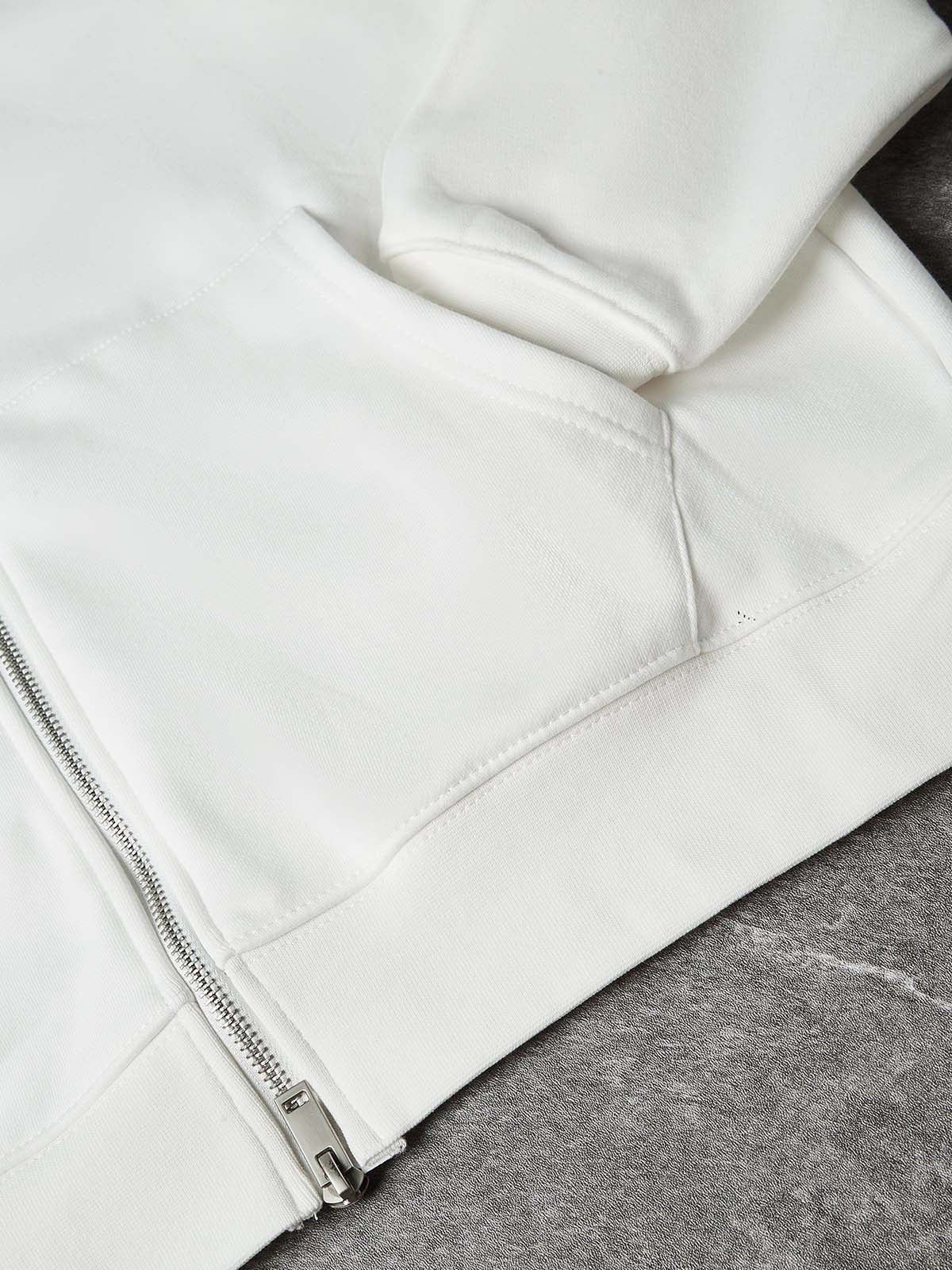 NOISSEY "Win The Day" Racing Culture Figure Graphic Zip-Up Hoodie - Racing White - Image 4