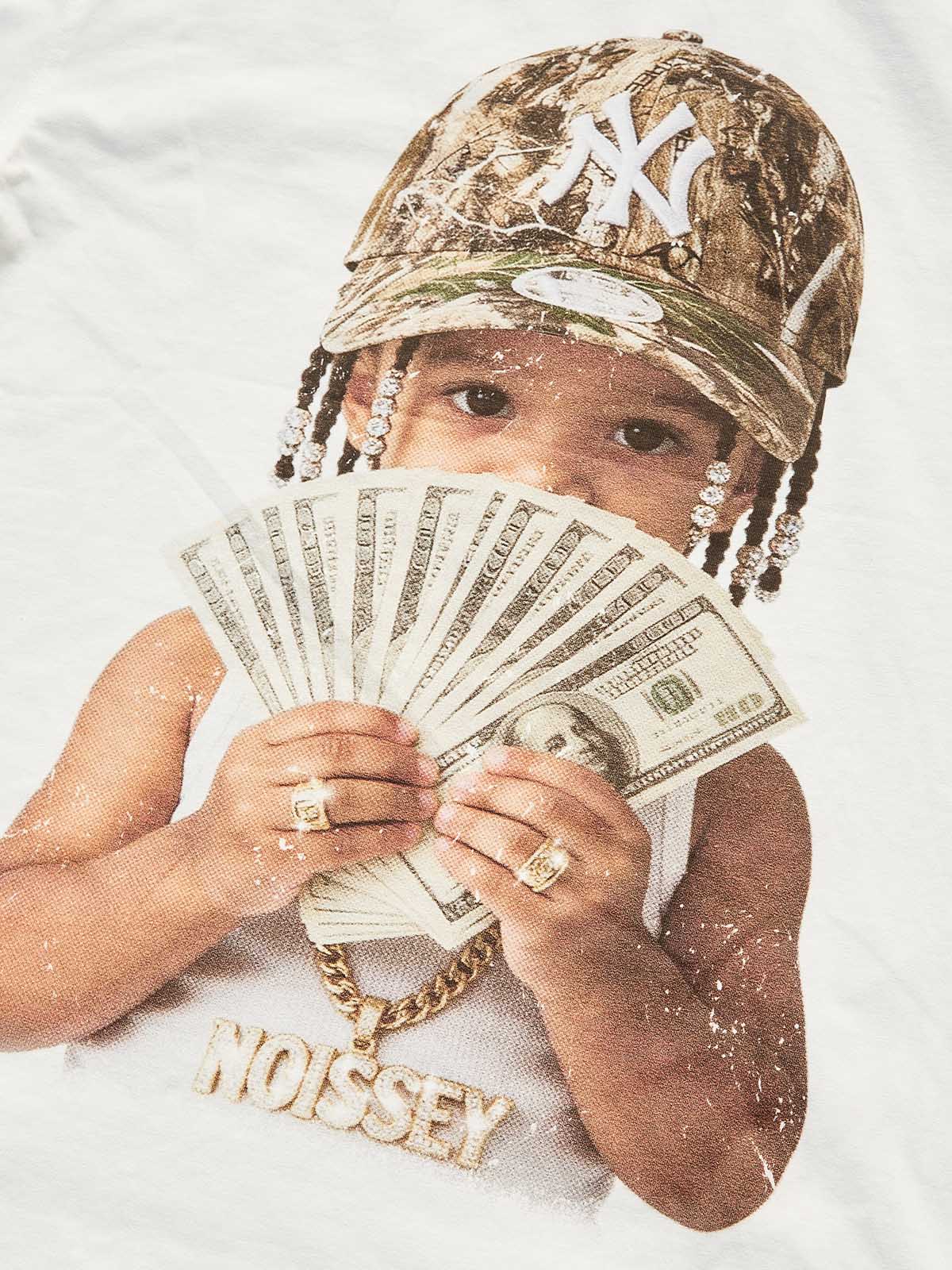 NOISSEY "Young Hustler" Vintage Portrait Tee – Iced-out Chains & Camo Aesthetic - Image 7