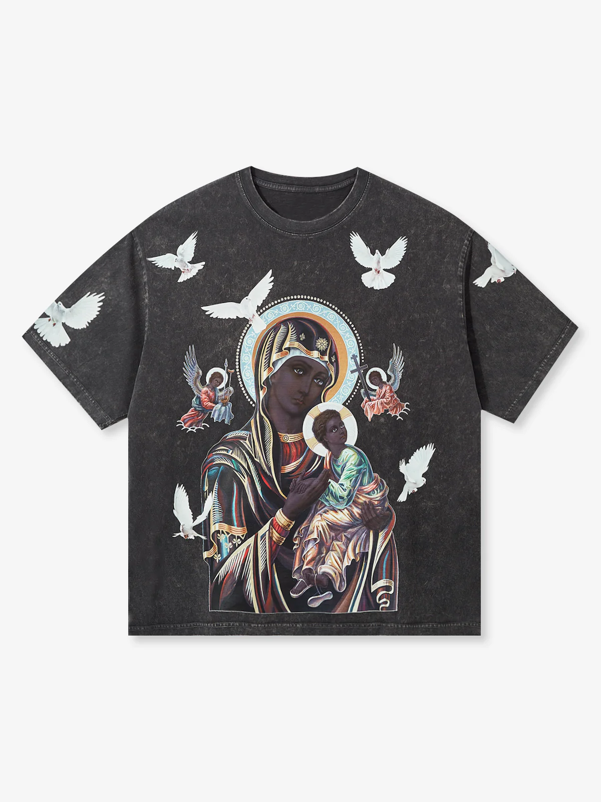 OBSTACLES & DANGERS© Black Madonna and Child Color Four-color T-shirt - Image 12