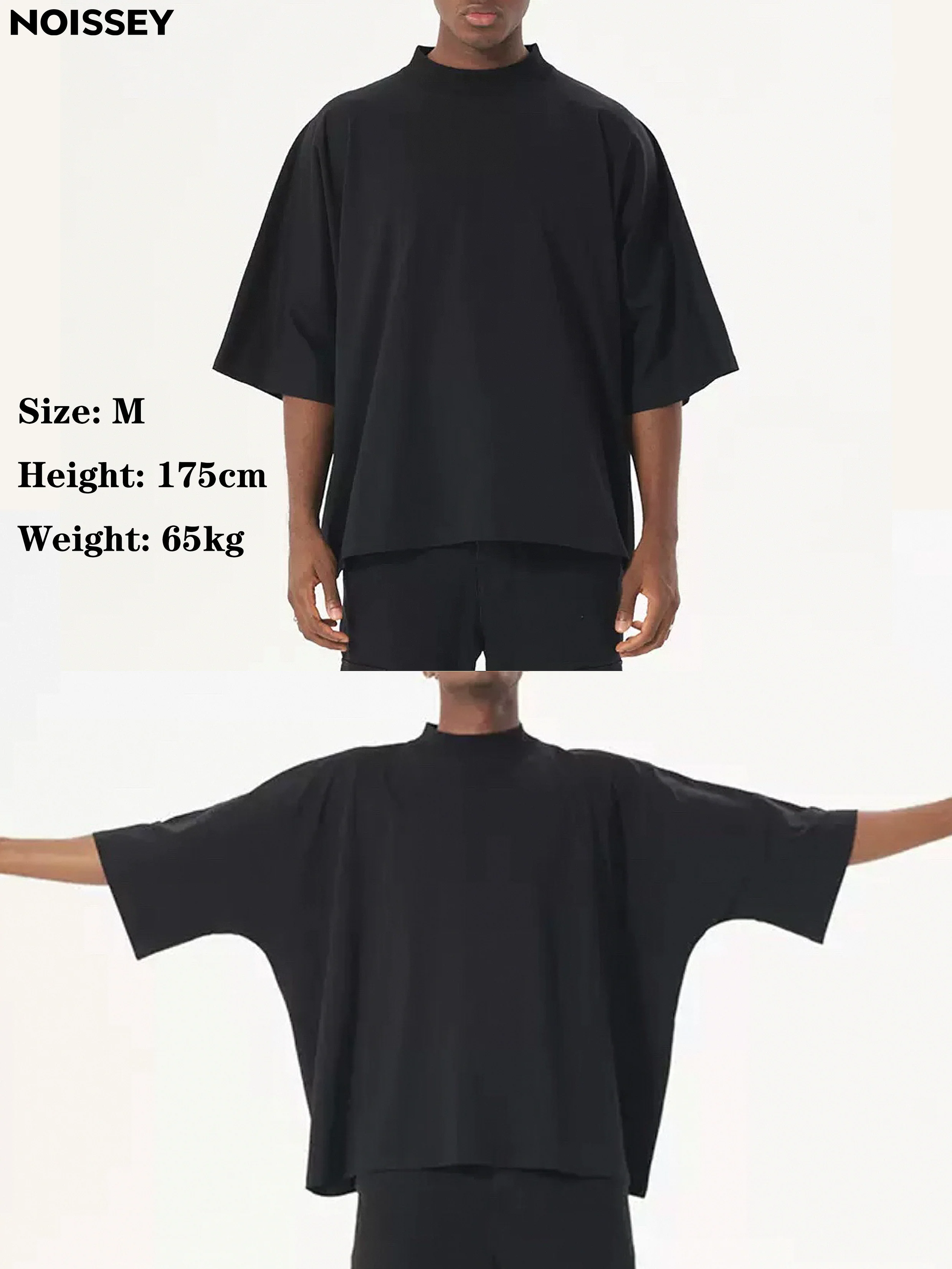 Oversized Batwing T-shirt with "Control power with Both Hands" Print - Image 4