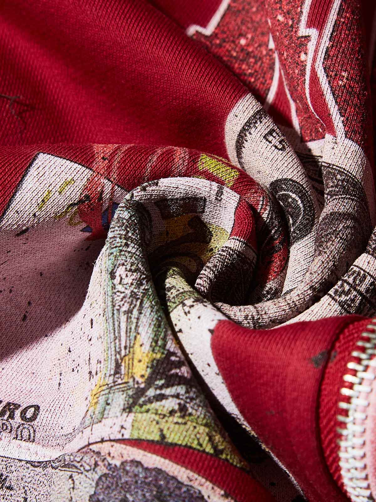 Own Noissey Own Money Glittering Red Print Hoodie - Image 5