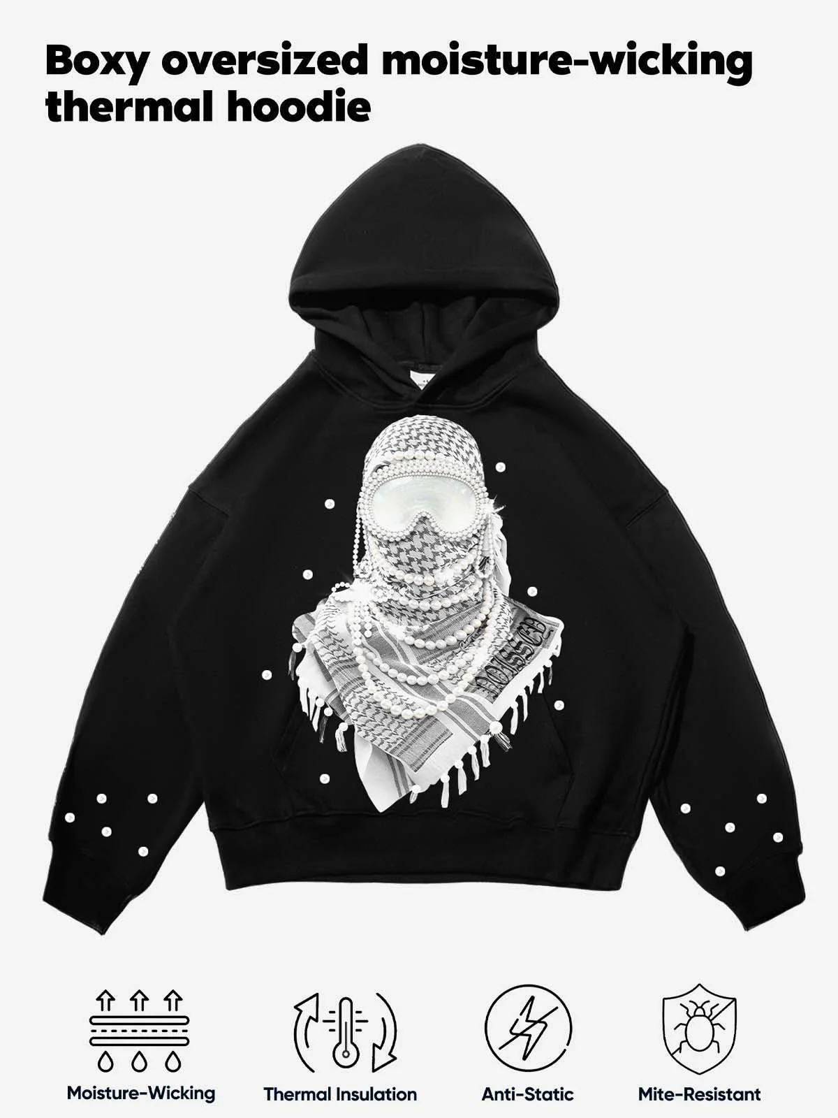 Pearl Desert Headgear Black Tech-Fabric Hoodie - Image 5