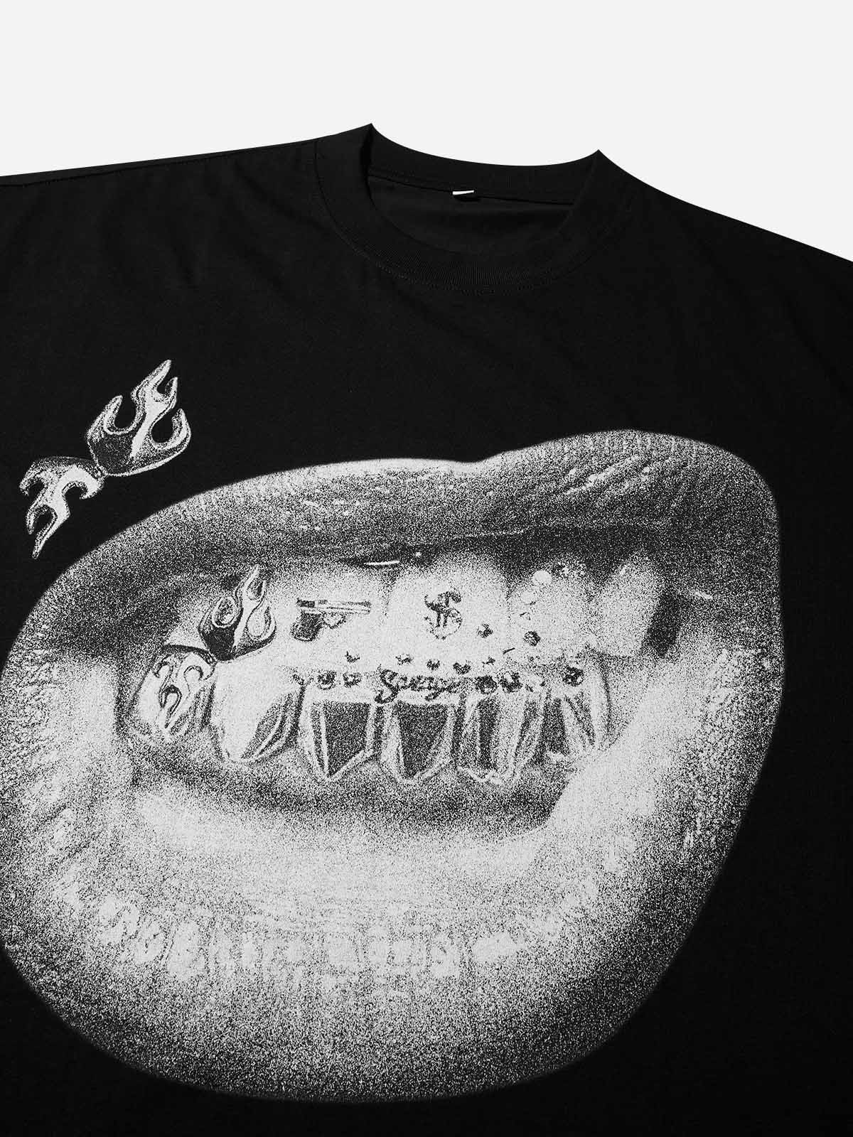 NOISSEY "Gun & Dice" Grillz Cooling Boxy Tee - Black - Image 8