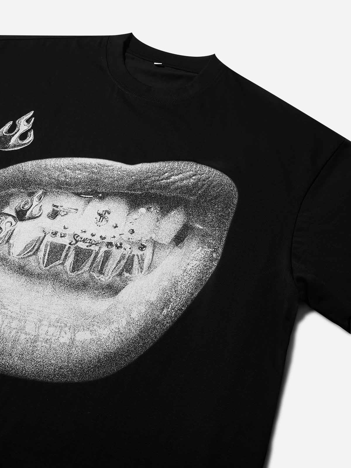 NOISSEY "Gun & Dice" Grillz Cooling Boxy Tee - Black - Image 9