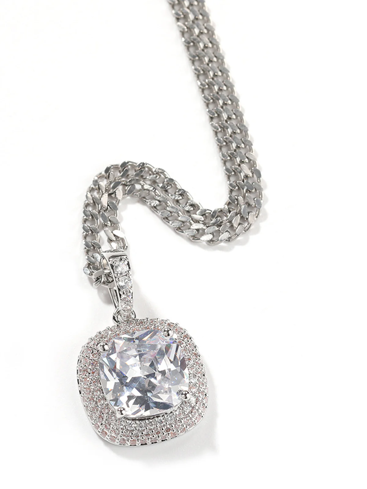 Pink square gemstone Necklace - Image 3