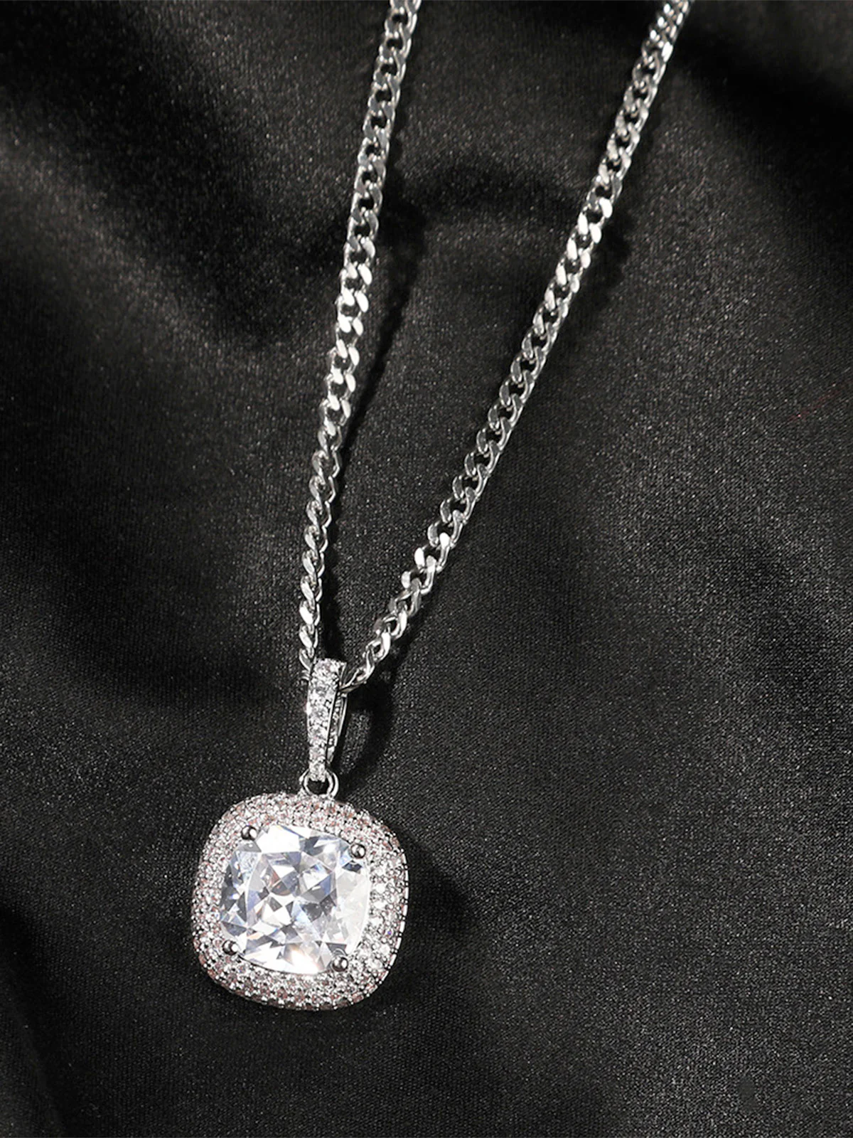 Pink square gemstone Necklace - Image 5