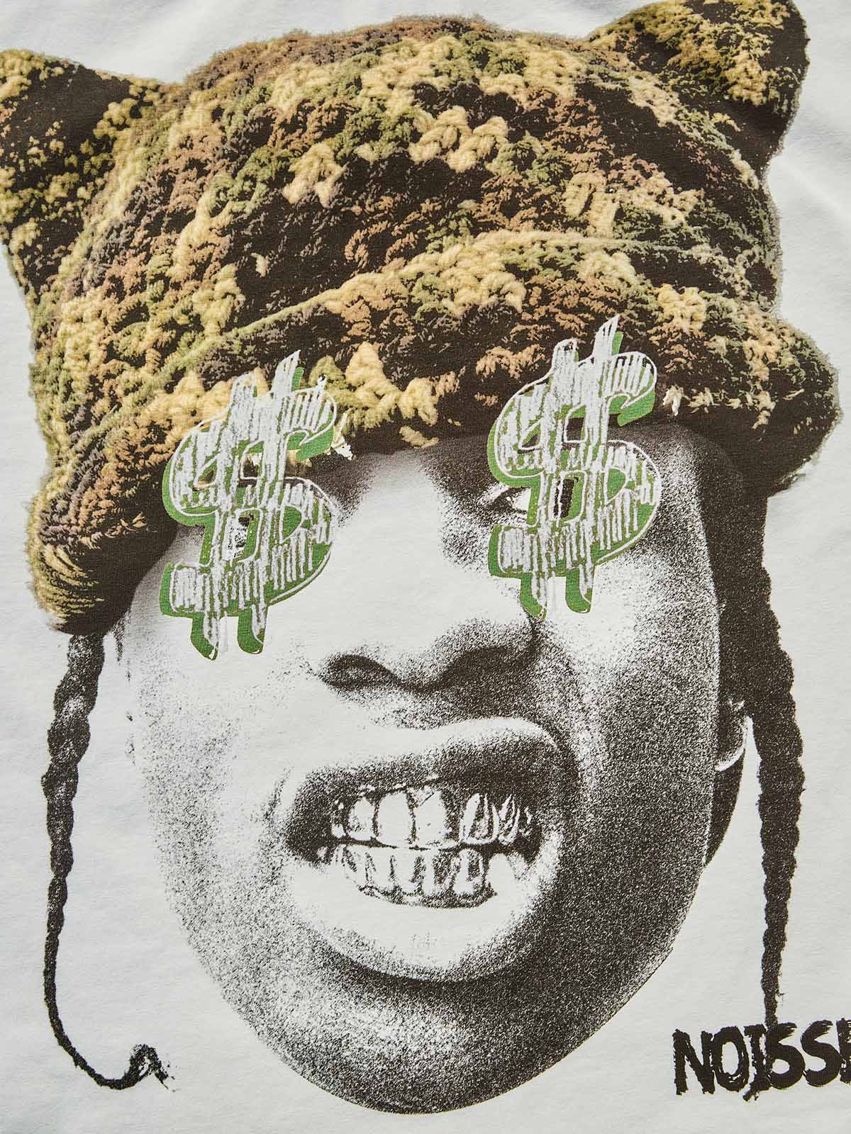 Noissey "Street Vision" Tee – Camo Cat-Ear & Money Eyes Graphic - Image 7