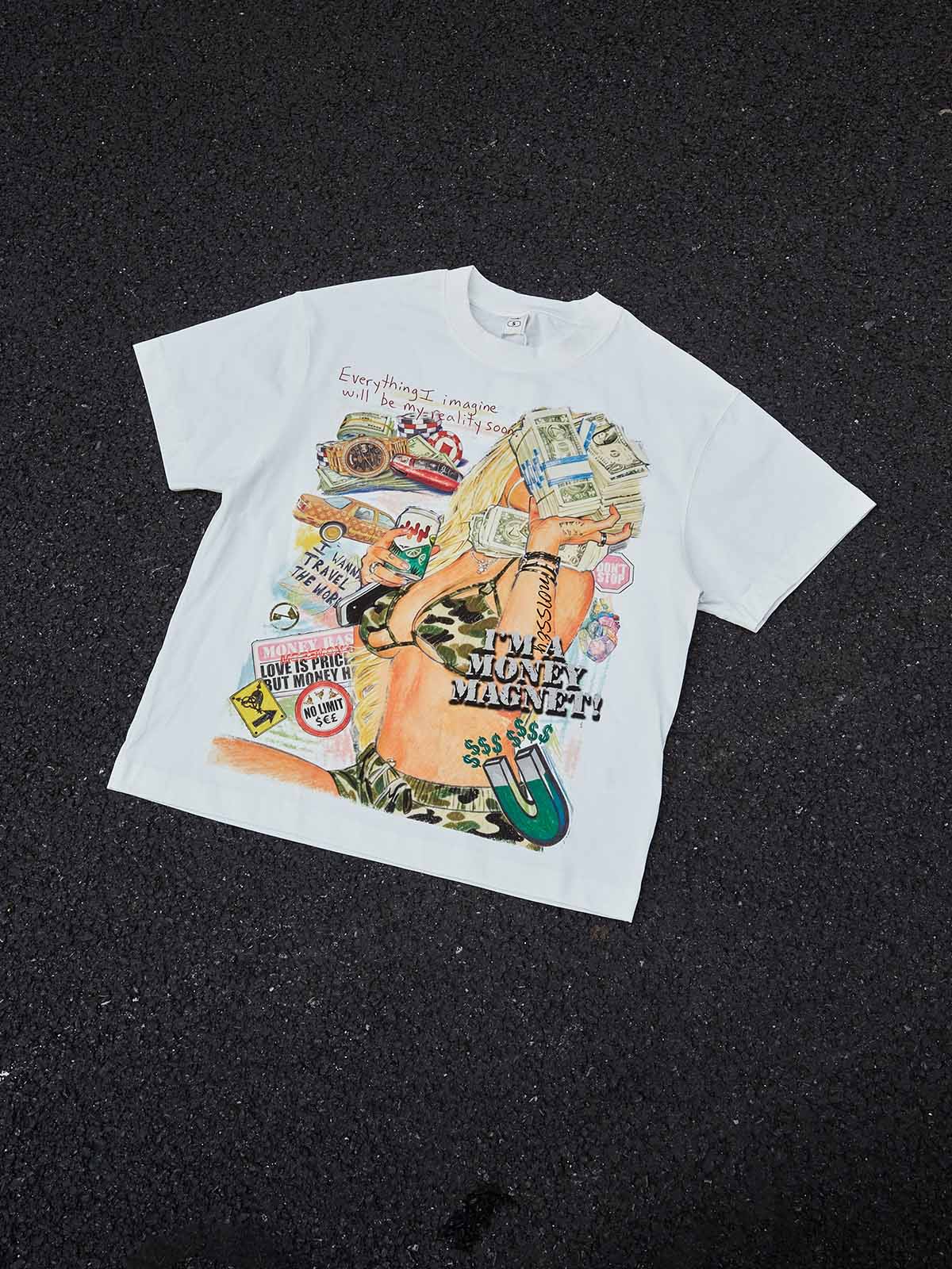 Noissey "Money Magnet" Graphic Tee – Y2K Streetwear Graffiti Art T-Shirt - Image 8