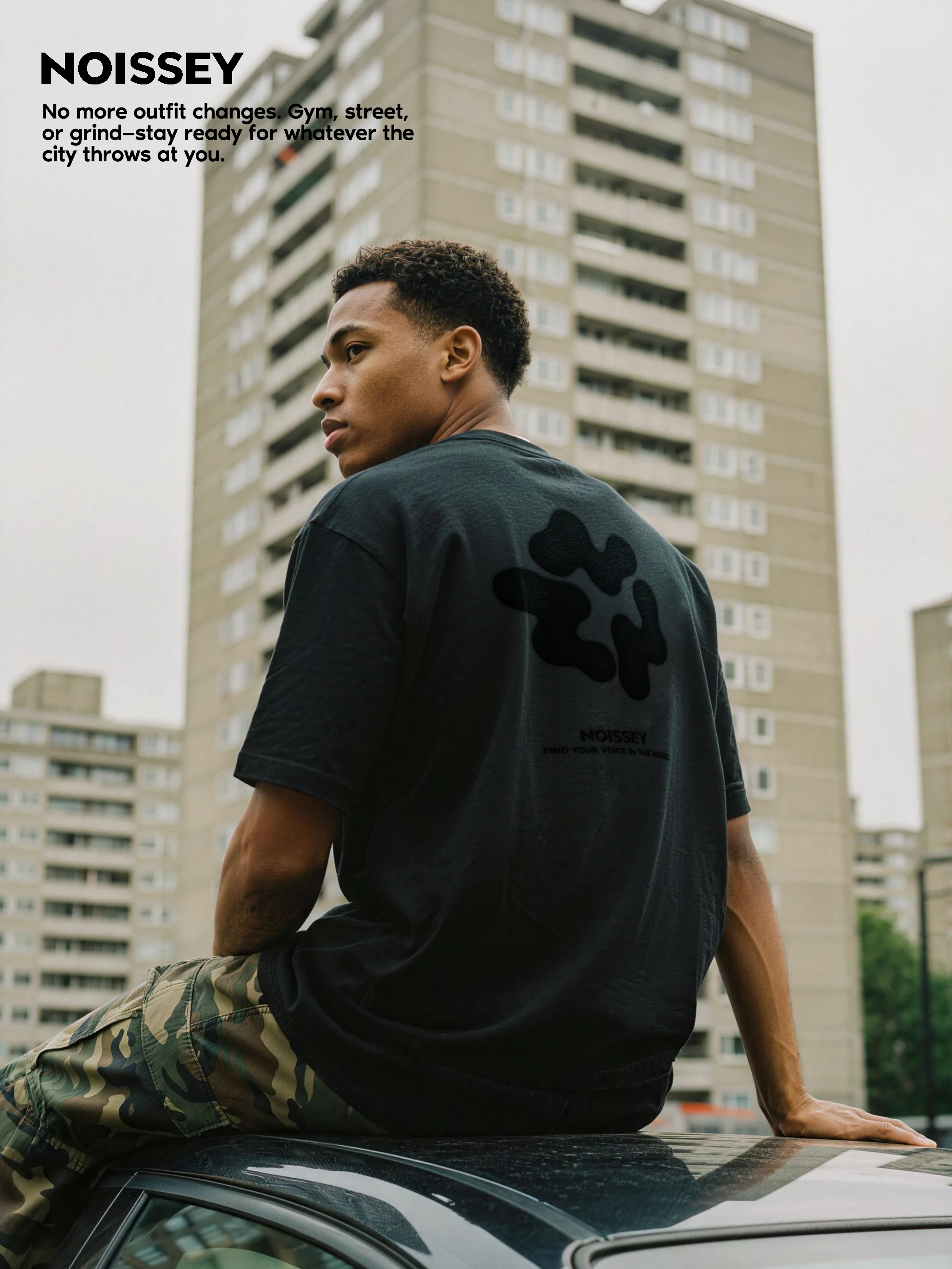 Noissey "Structured Look" Heavyweight Tee – High-Density Cotton Blend with Signature Logo - Image 2
