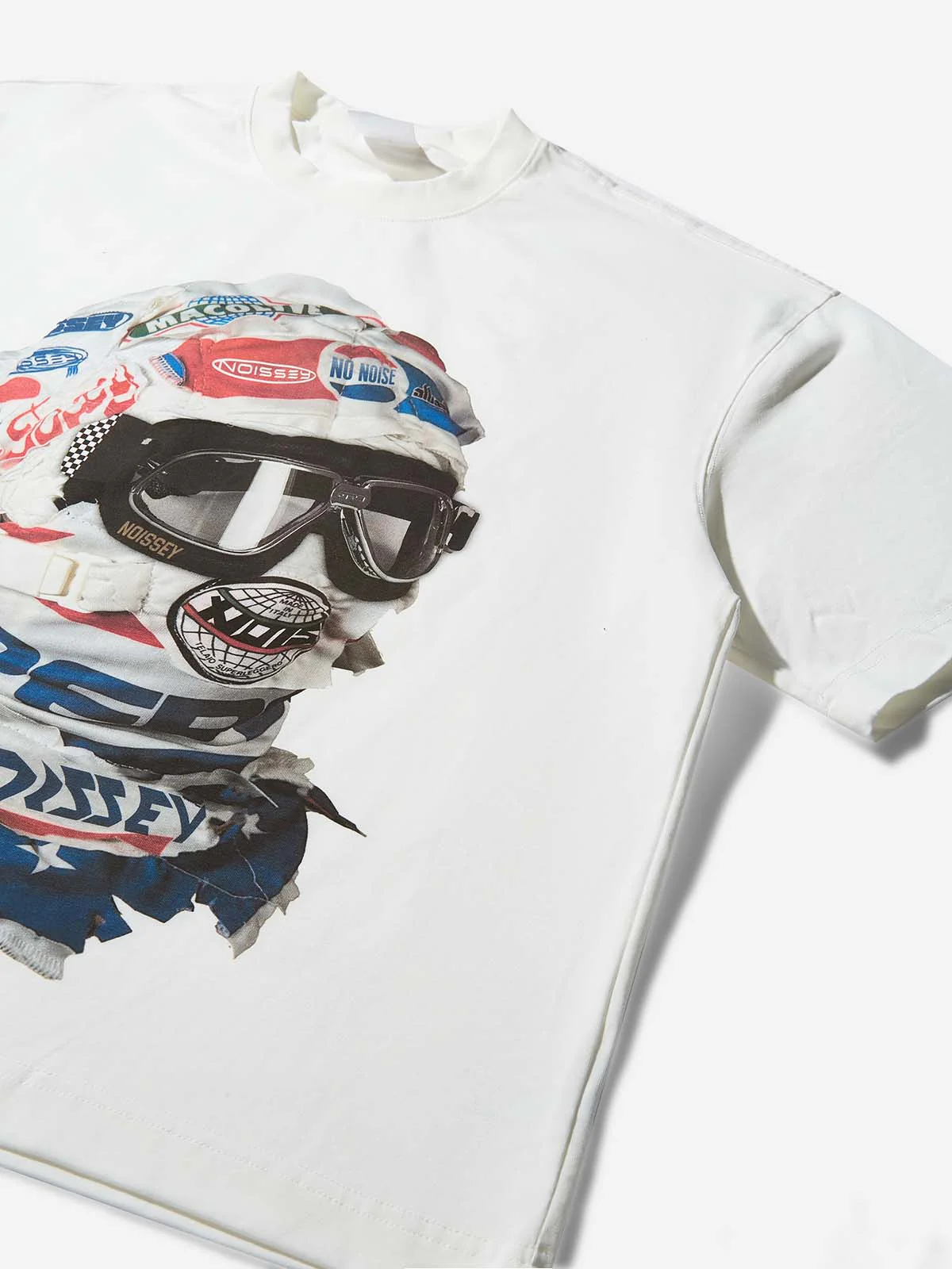 Racing-Inspired Tech Headgear Printed Boxy Oversized T-shirt - Image 6