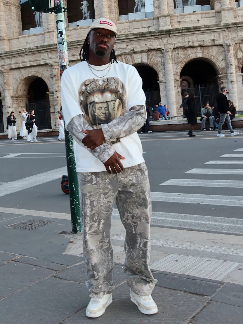 Real tree-Pattern Lip Jewel Biting Money Camouflage Print Long-Sleeve - Image 3