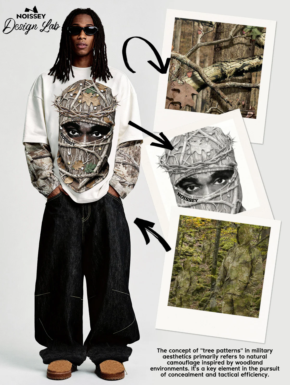Real tree Camouflage Headgear Print Long-Sleeve Shirt - Image 5