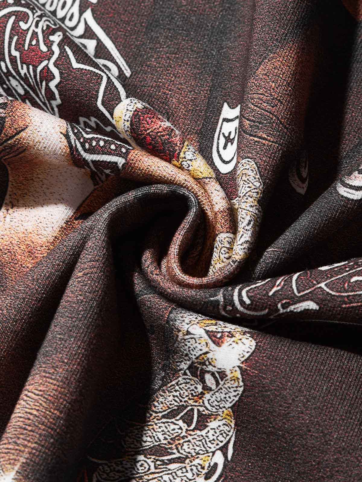 Red Paisley Prints Headscarf Character Long-Sleeve Print - Image 7