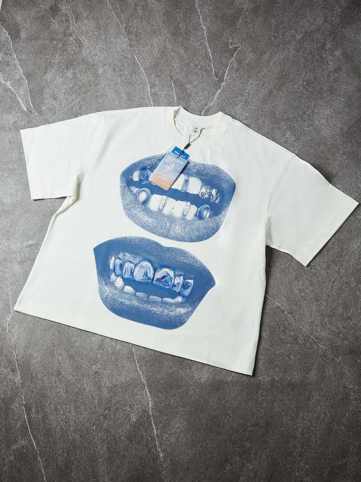 "Double Grillz" Boxy Heavyweight Cooling Tee - White - Image 9