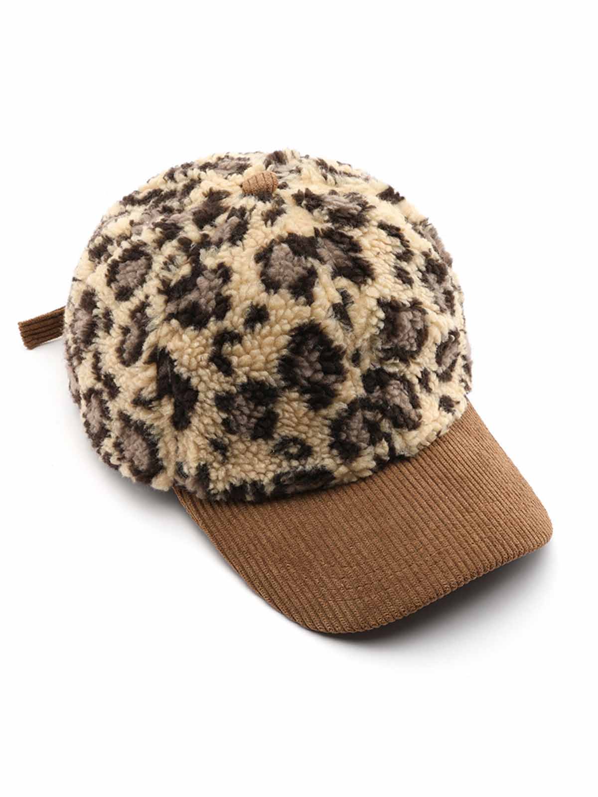 Retro Color-block Leopard Print Baseball Cap - Image 5