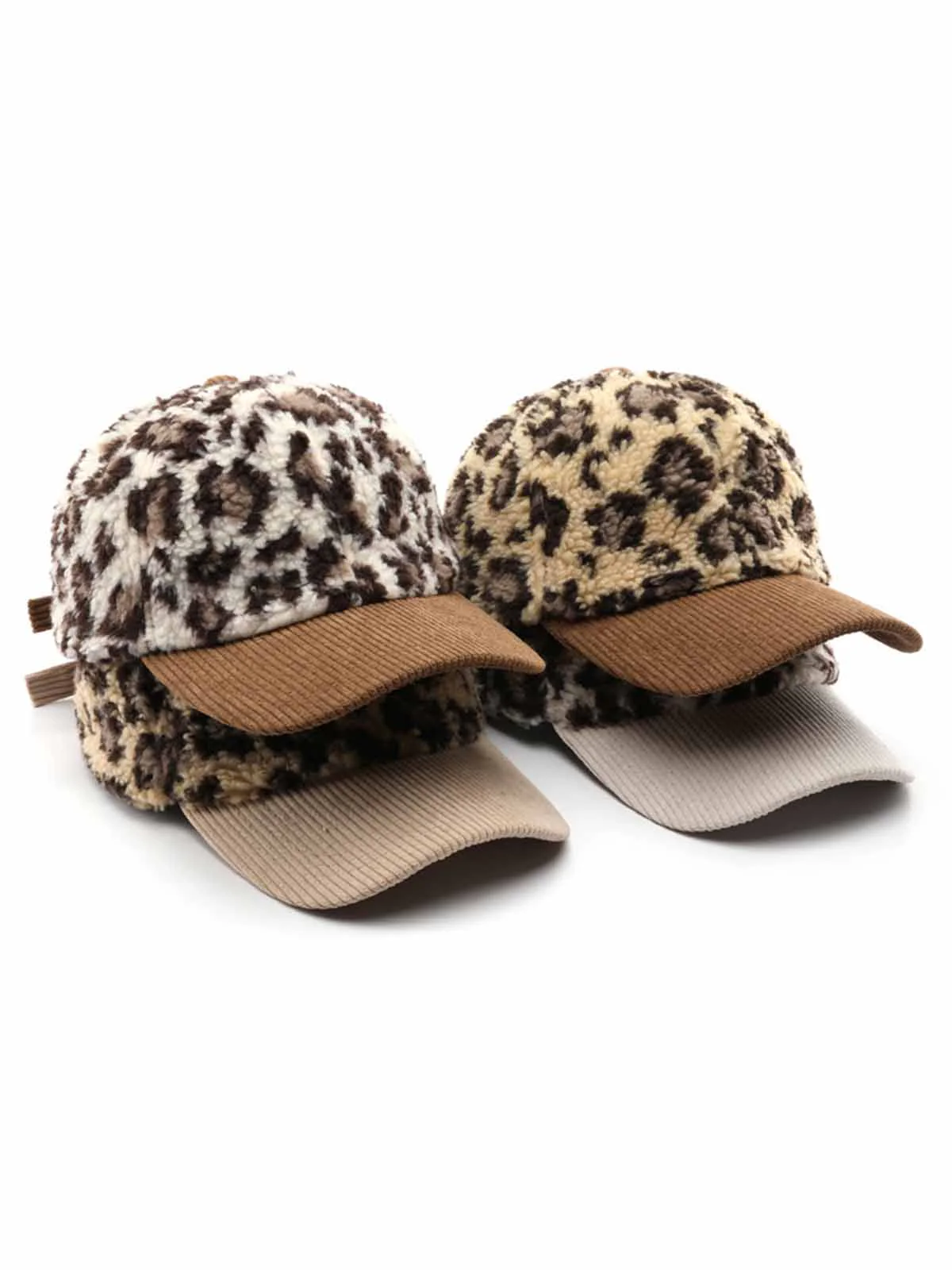 Retro Color-block Leopard Print Baseball Cap - Image 6