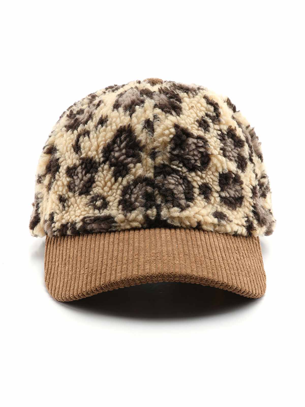 Retro Color-block Leopard Print Baseball Cap - Image 7