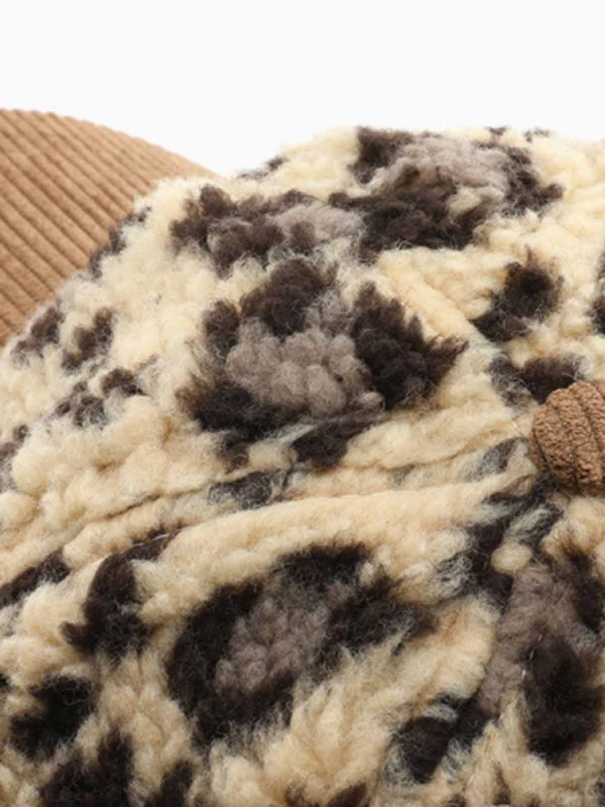 Retro Color-block Leopard Print Baseball Cap - Image 9