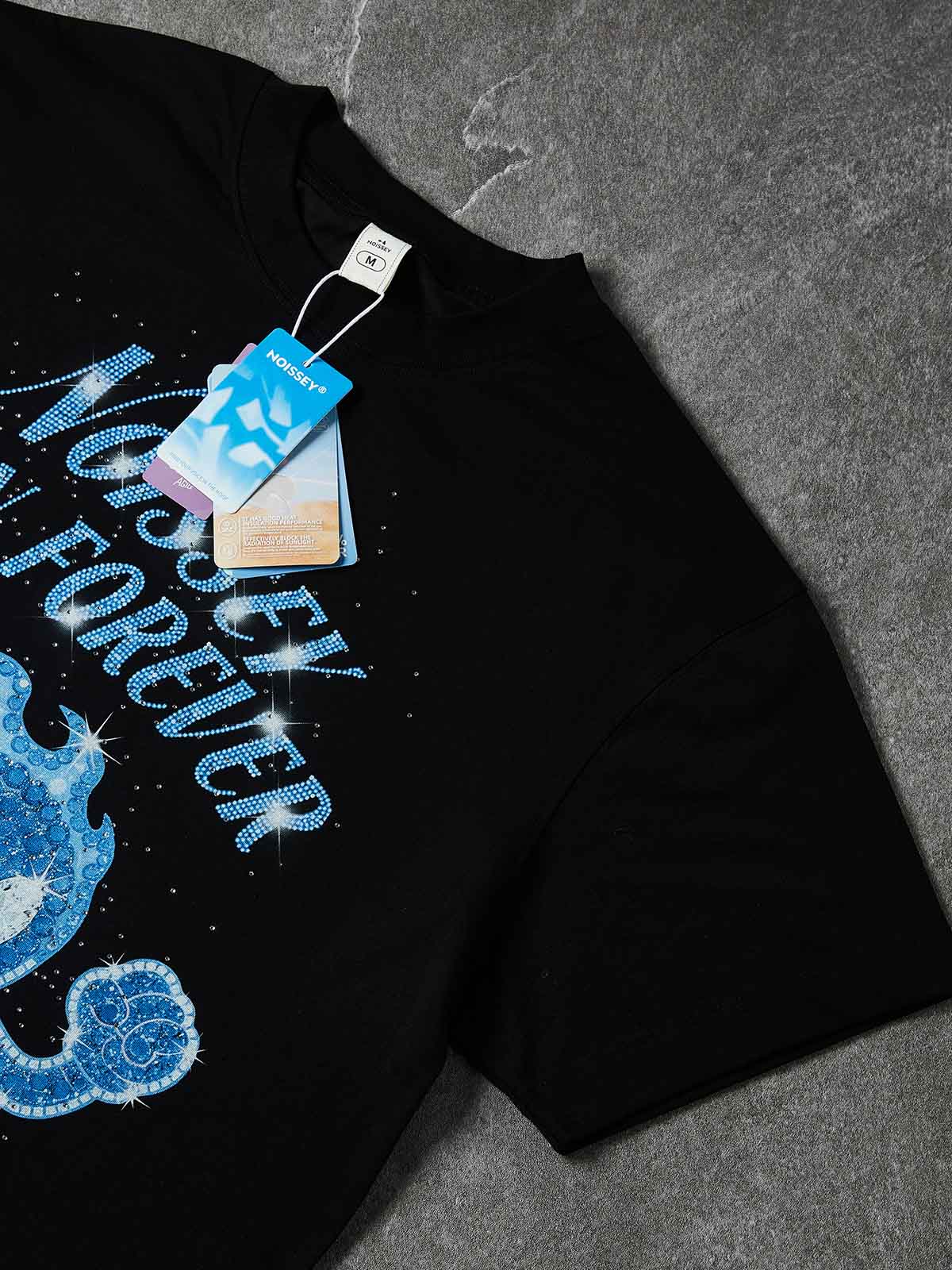 NOISSEY "RUN FOREVER" RHINESTONE ART - SHIMMERING OVERSIZED TEE - Image 7