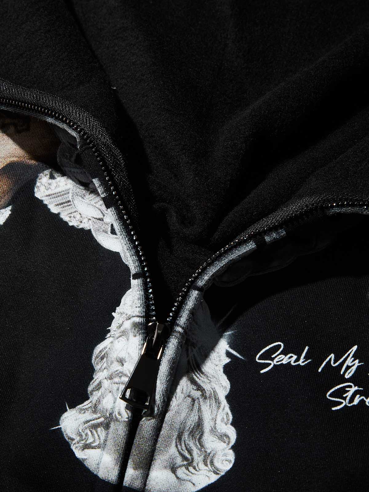 NOISSEY "Seal My Love" Jesus Piece Thermal Zip-Up Hoodie - Image 8