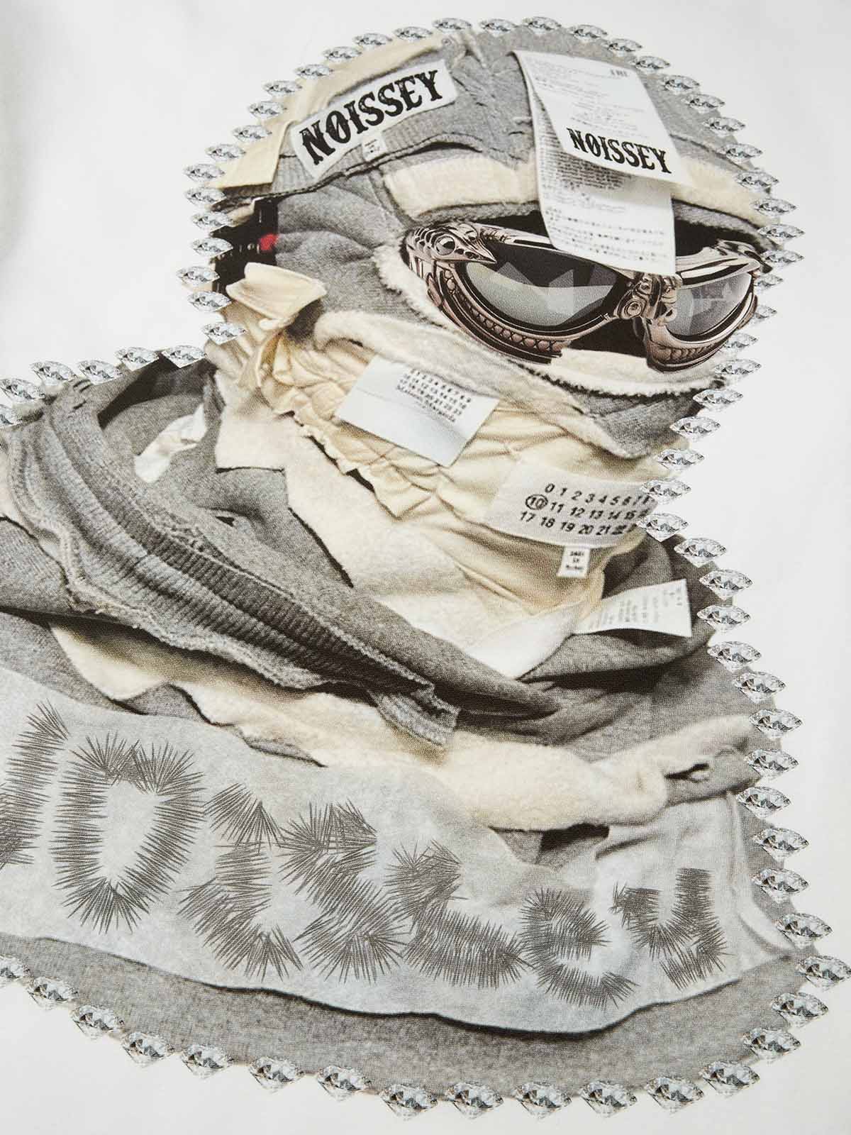 Shattered Collage Masked Print Patchwork Tree-Grain Long Sleeve - Image 4