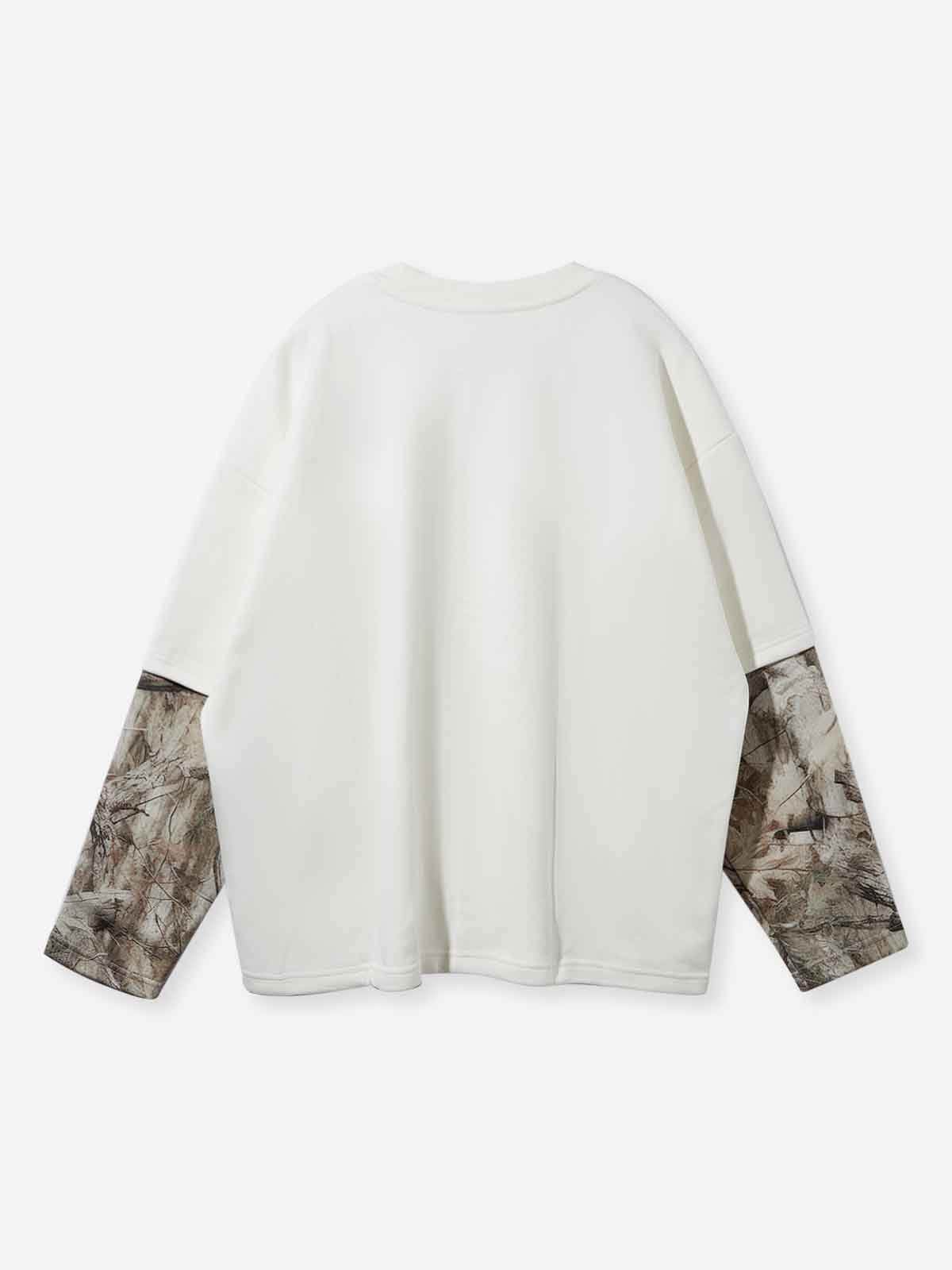 Shattered Collage Masked Print Patchwork Tree-Grain Long Sleeve - Image 6